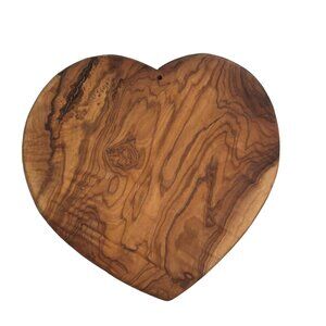 Olivewood Solid Wood Trivet or Cheeseboard.  Heart Shape.  8"